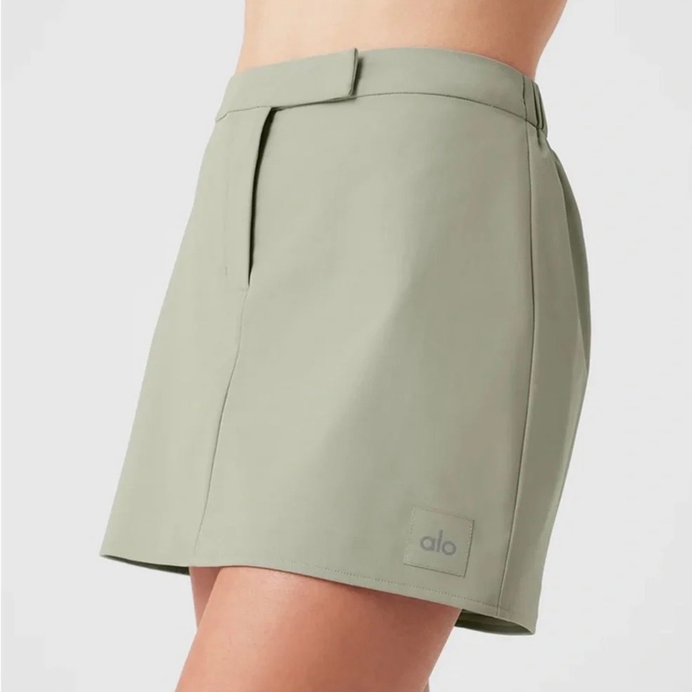 Alo Yoga High Speed Mini Skirt Limestone Green Athletic Tennis Skort XS